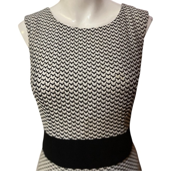 Anne Klein Black and White Sleeveless A-Line Midi Dress Size 4 - Picture 2 of 5
